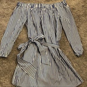 Gap off shoulder stripped dress